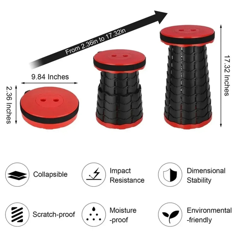 Fishing Stool, Folding and Telescopic Stool, Outdoor Camping Stall Stool, Adjustable Plastic Portable Telescopic Stool Camping