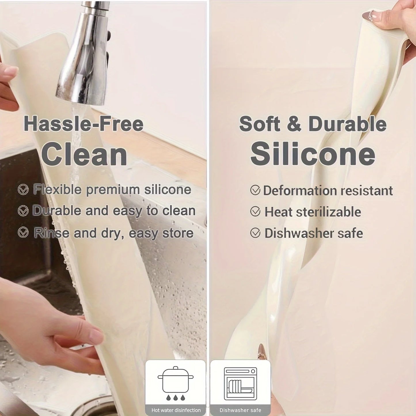 Silicone Sink Baffle Splash Proof Guard Protect Clothes From Splashing Water For Washing Dishes And Vegetables Kitchen Supplies