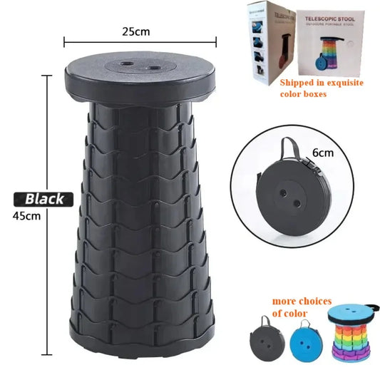 Fishing Stool, Folding and Telescopic Stool, Outdoor Camping Stall Stool, Adjustable Plastic Portable Telescopic Stool Camping