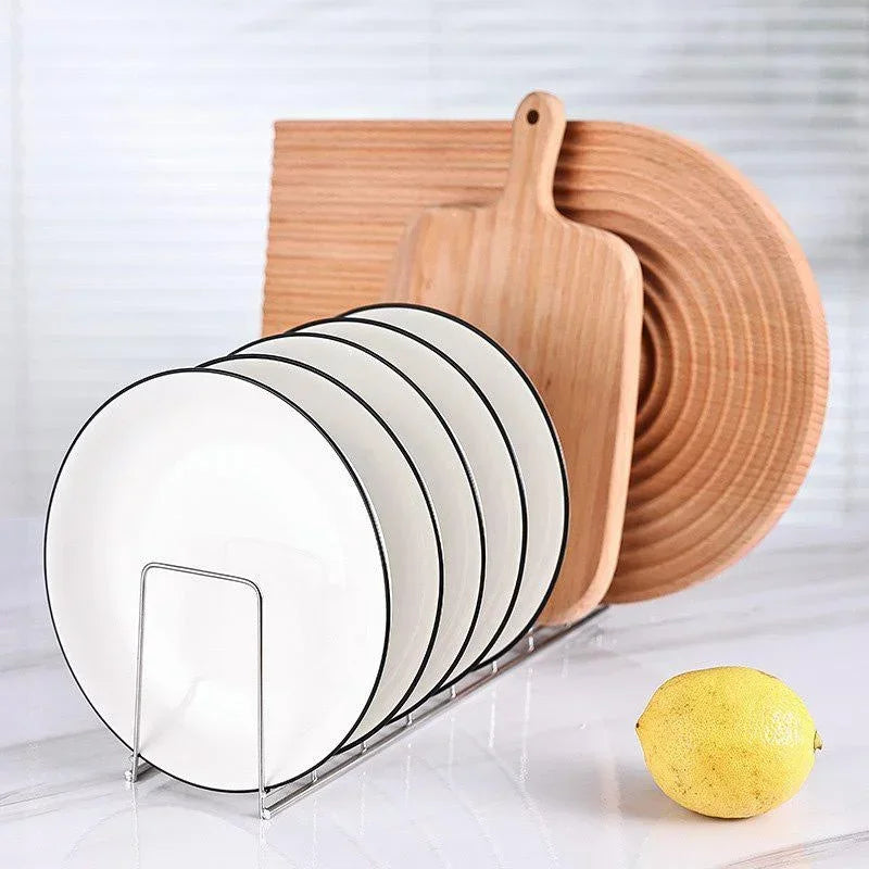 1Pc Stainless Steel Dish Rack Kitchen Dish Pan Plate Draining Rack